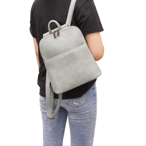 S-Q Vegan Leather Maggie Convertible Backpack - Picture 6 of 6